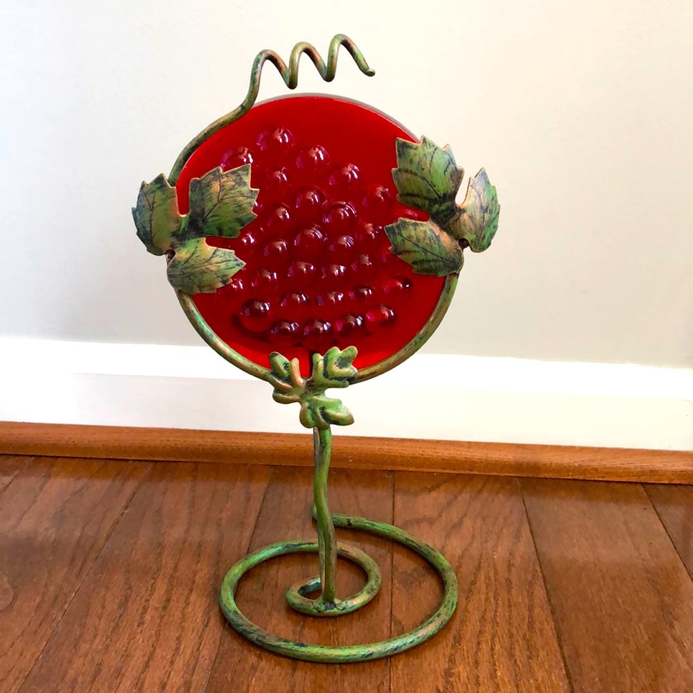 Metal leaf candle holder. 2 pieces. New. 11” tall, 6” wide